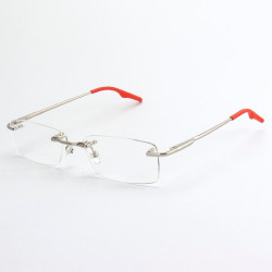 Armação de Óculos Retangular Flutuante Sem Aro Wingback Red